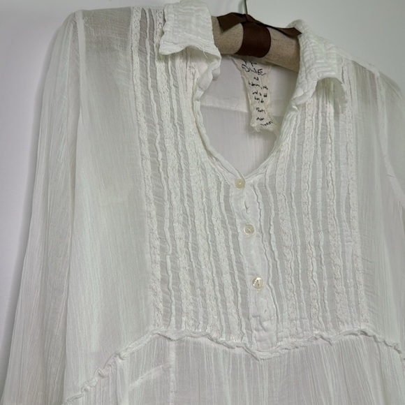 Free People Tuxedo Tunic Off-white Size Small - Picture 7 of 8